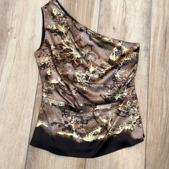 Tahari Tops - {Tahari} One Shoulder Silky Top